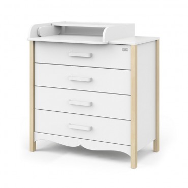 Комод пеленальный детский 4 ящика Атон Felix цвет: натуральный/белый БП-00003548