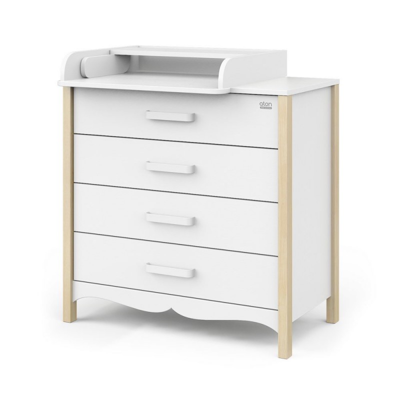 Комод пеленальный детский 4 ящика Атон Felix цвет: натуральный/белый БП-00003548