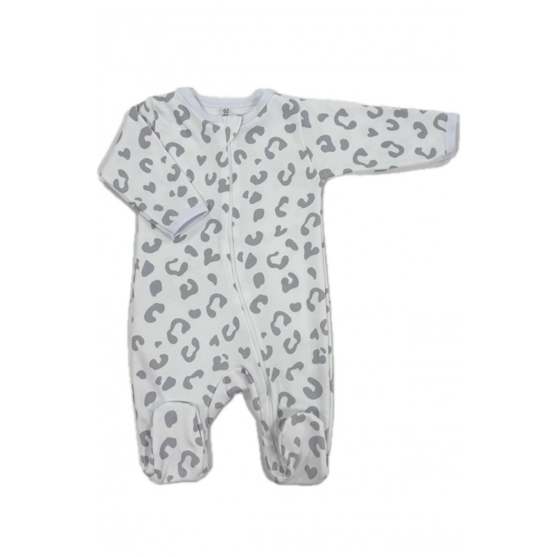 Слип нательный на молнии 62-68 см принт: пятнышки серые Т-125