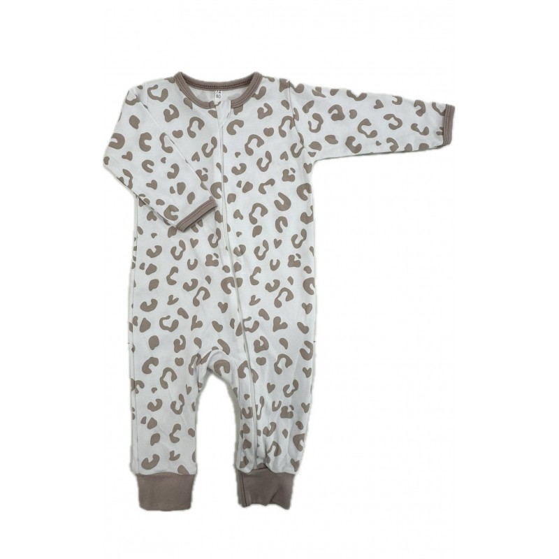 Слип нательный на молнии 74-80 см принт: пятнышки капучино Т-125