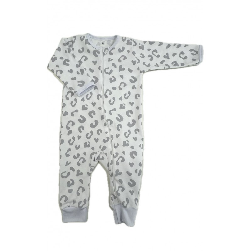 Слип нательный на молнии 74-80 см принт: серые пятнышки Т-125