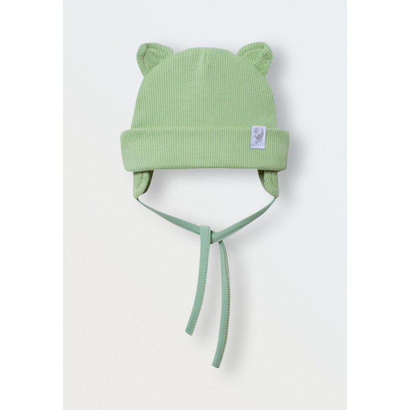 Шапочка из кашкорсе с ушками 40-42 см цвет: хаки 6030-04