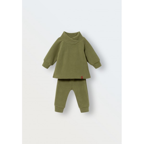 Флисовый костюм Cute 74-80 см цвет: теплый хаки 1555-161