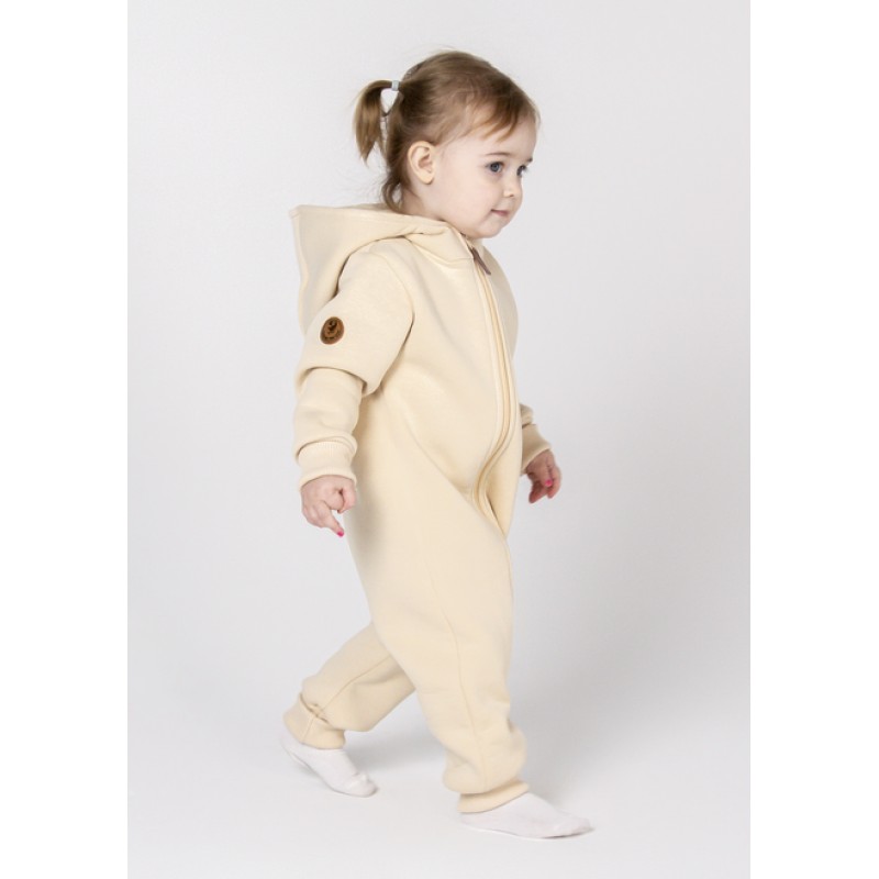 Комбинезон из футера с начесом Toucan 80 см цвет: сливочный 1633-138