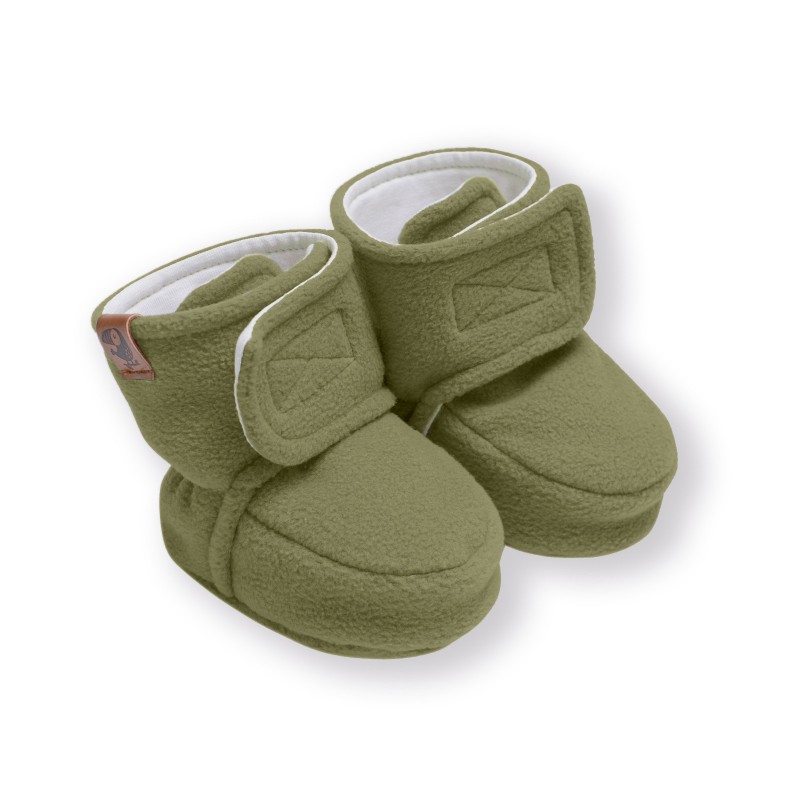 Пинетки из флиса Cute 3-8 месяцев цвет: теплый хаки 2200-161