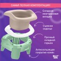 Горшок дорожный складной с многоразовой вкладкой HandyPotty 3 в 1 цвет: бежевый и вкладка розовая