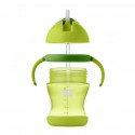 Поильник-непроливайка с трубочкой 200 мл цвет: лайм