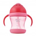 Поильник-непроливайка с трубочкой 200 мл цвет: розовый
