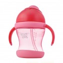 Поильник-непроливайка с трубочкой 200 мл цвет: розовый