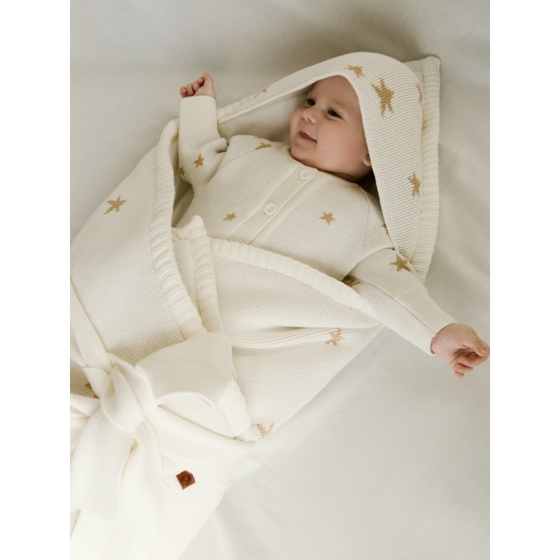 Плед-конверт с уголком 90*90 см Звездочки цвет: экрю-бронза 2700-294