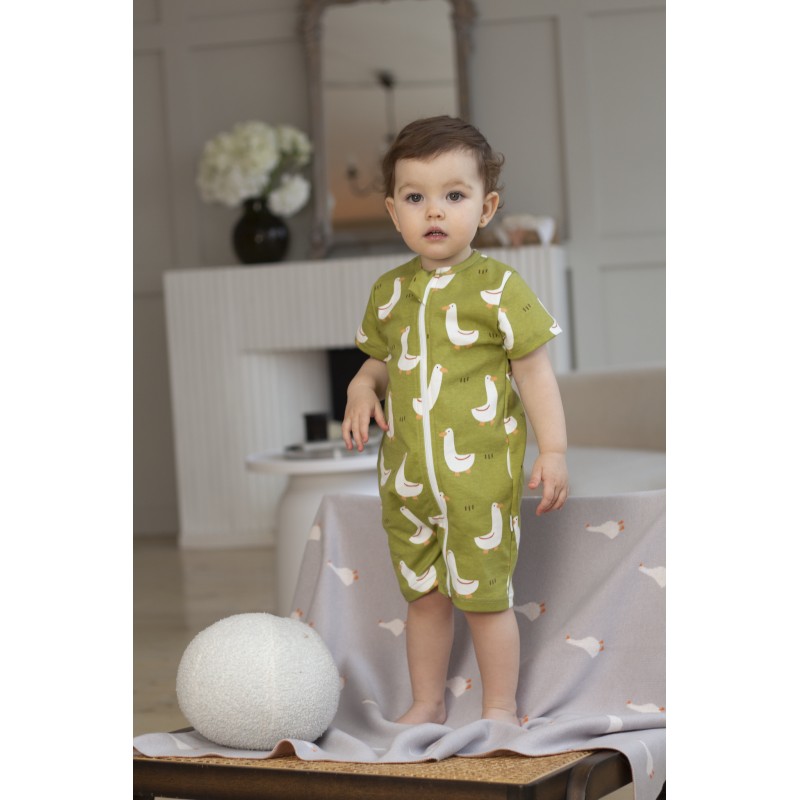 Песочник детский из трикотажа 86-92 см цвет: гуси на лугу 1516-304