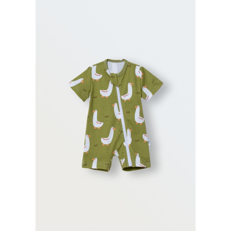 Песочник детский из трикотажа 68-74 см цвет: гуси на лугу 1516-304 Песочник детский из трикотажа 68-74 см цвет: гуси на лугу 1516-304