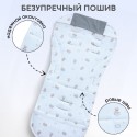 Универсальный матрасик в коляску/стульчик цвет: серый мишки BG 169-2