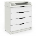 Комод детский пеленальный 4 ящика Pituso Сириус-2 Wood ПВХ цвет: белый премиум 804