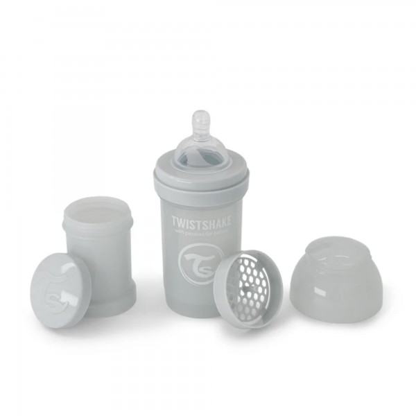 Антиколиковая бутылочка для кормления Twistshake 180 мл. цвет: Светло-серый /Light Grey