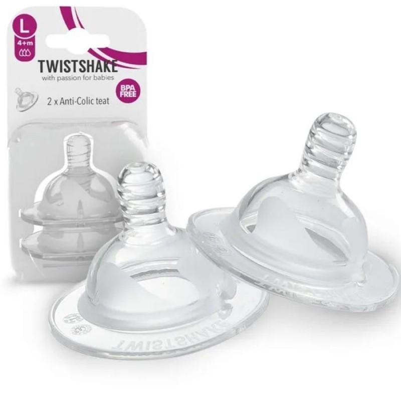 Соски сменные антиколиковые Twistshake 2 шт. L (4+m) 78021