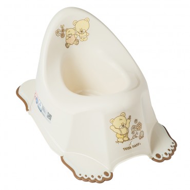 Горшок детский антискользящий Тега "Teddy /Мишки" цвет: бежевый  MS-013-119