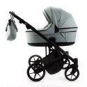 Детская коляска для двойни 2 в 1 Adamex Leo Duo Tip цвет: серо-зеленый TK-27