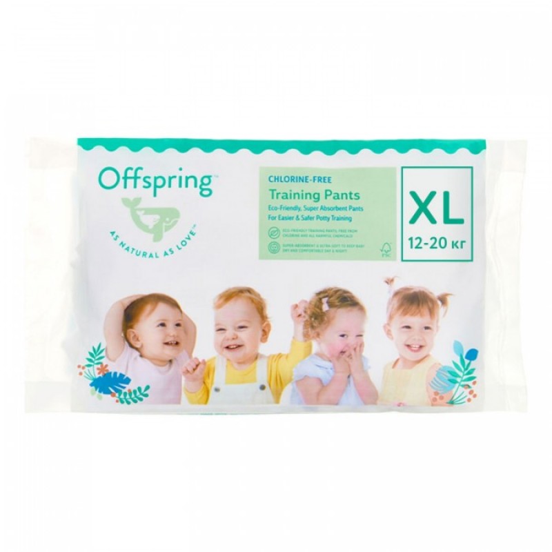 Эко-подгузники-трусики Offspring Travel Pack XL 12-20 кг 3 шт 3 расцветки