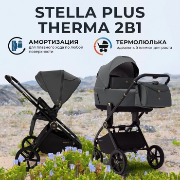 Коляска детская 2в1 Sweet Baby Stella Plus Therma без москитки и дождевика цвет: dark grey Коляска детская 2в1 Sweet Baby Stella Plus Therma без москитки и дождевика цвет: dark grey