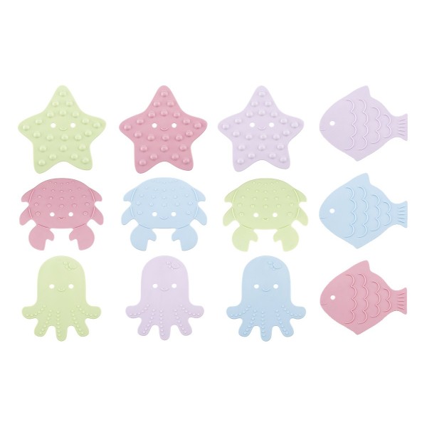 Антискользящие мини-коврики для ванны "SEA ANIMALS SOFT COLORS" 12 шт RBM-012-SA