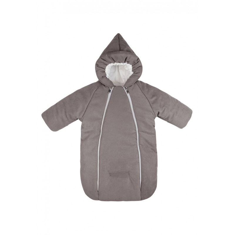 Меховой конверт-комбинезон с ручками "Айс" цвет: шоколад 929/4