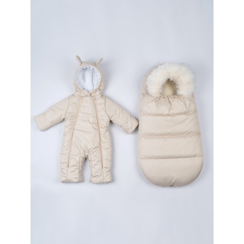 Комплект теплый на выписку и прогулки 2 в 1 " Умка. V2" цвет: латте Комплект теплый на выписку и прогулки 2 в 1 " Умка. V2" цвет: латте