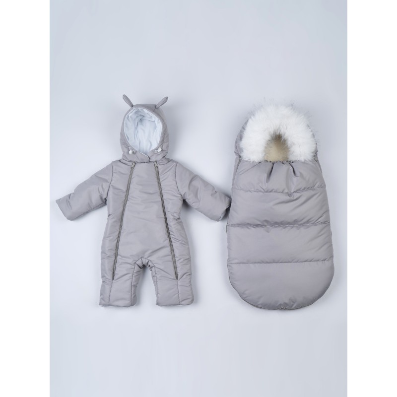 Комплект теплый на выписку и прогулки 2 в 1 " Умка. V2" цвет: серый