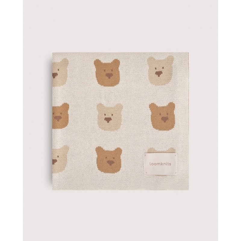 Вязаный детский плед Мишки цвет: экрю LW5260-042-80/120 Вязаный детский плед Мишки цвет: экрю LW5260-042-80/120