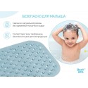 Антискользящий резиновый коврик для ванны с отверстиями 34,5х76 см цвет: голубой BM-34576-B Антискользящий резиновый коврик для ванны с отверстиями 34,5х76 см цвет: голубой BM-34576-B