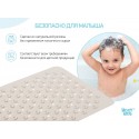 Антискользящий резиновый коврик для ванны с отверстиями 35x76см цвет: белый BM-M188-W