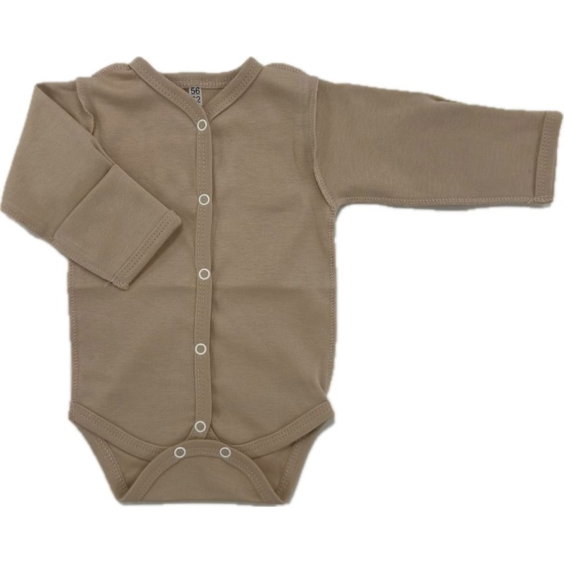 Боди с длинным рукавом на кнопках 56-62 см цвет: латте Т-131/О