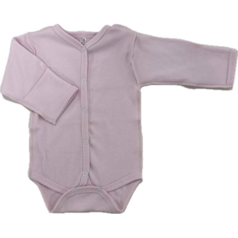 Боди с длинным рукавом на кнопках 56-62 см цвет: пион Т-131/О