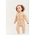 Вязаный хлопковый комбинезон 62-68 см Птички цвет: экрю+бронза 7055-319