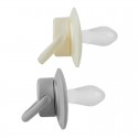 Комплект силиконовых пустышек 0-6 месяцев цвет: buttercream / light grey