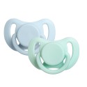 Комплект силиконовых пустышек 0-6 месяцев цвет: baby blue / milk mint