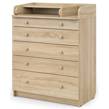 Комод пеленальный раскладной 5 ящиков Pituso Tori цвет: шимо светлый-шимо светлый