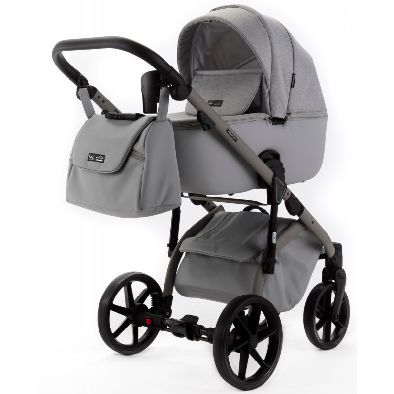 Коляска детская 2 в 1 Adamex Nola Natura цвет: светло-серый N-9-MOON