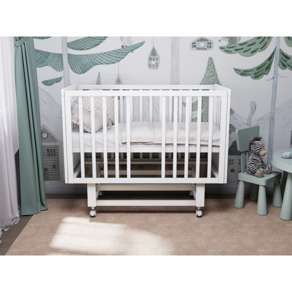 Кроватка детская Lunna Rita с автостенкой, маятником и колесами цвет: белый Кроватка детская Lunna Rita с автостенкой, маятником и колесами цвет: белый