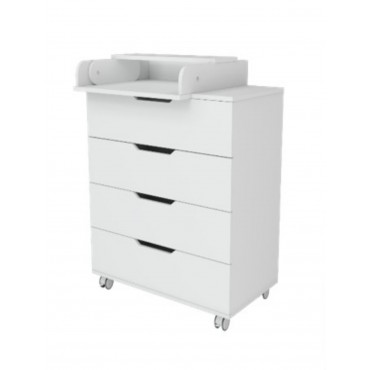 Комод пеленальный 4 ящика Lunna Матео с пеленальной зоной цвет: белый