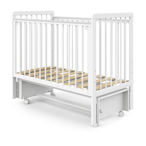 Детская деревянная кроватка Sweet Baby Vita с маятником + быстросъемная стенка цвет: белая Детская деревянная кроватка Sweet Baby Vita с маятником + быстросъемная стенка цвет: белая