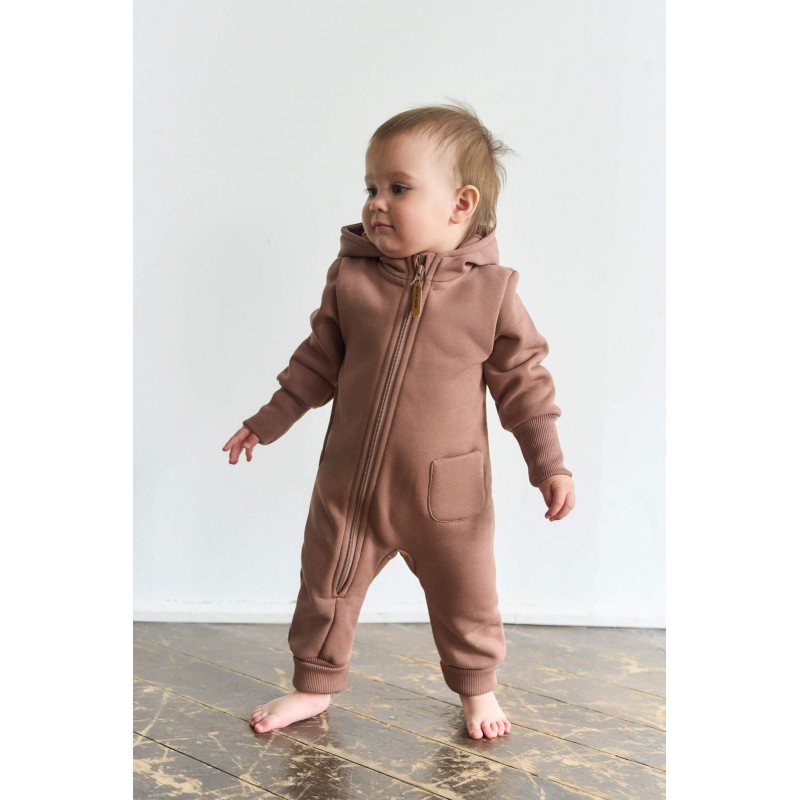 Комбинезон из футера с начесом Toucan 80 см цвет: шоколад 1633-55