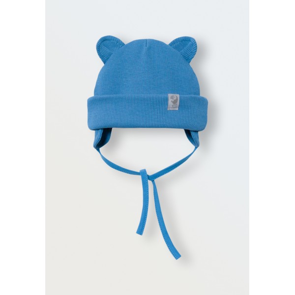 Шапочка из кашкорсе с ушками 44-46 см цвет: синий 6030-38