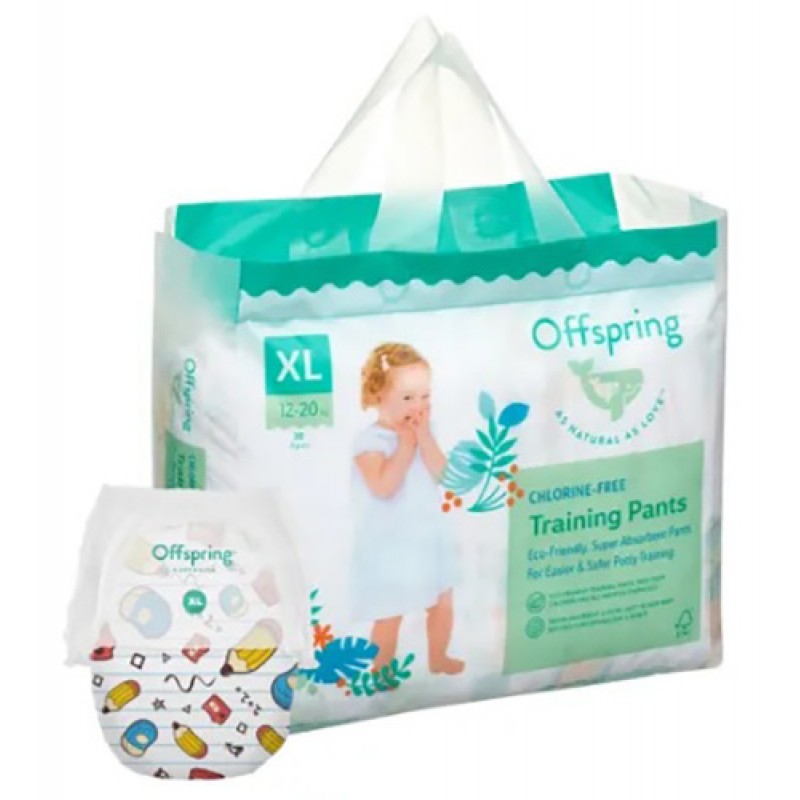 Эко-подгузники-трусики Offspring XL 12-20 кг 30 шт цвет: карандаши