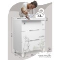 Комод пеленальный Sweet Baby Arte 3 ящика цвет: белый/заяц