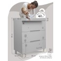 Комод пеленальный Sweet Baby Arte 3 ящика цвет: серый/одуванчик
