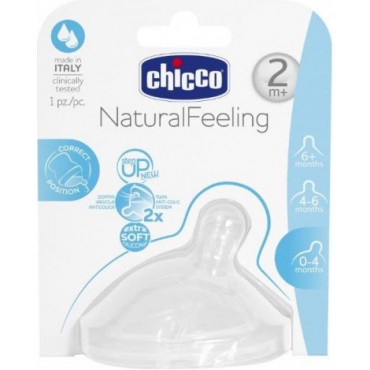 Соска сменная силиконовая 2м+ Chicco Natural Feeling средний поток 1 шт. Соска сменная силиконовая 2м+ Chicco Natural Feeling средний поток 1 шт.