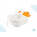 Ванночка с анатомической горкой и сливом цвет вставок: оранжевый RBT-W1035-O