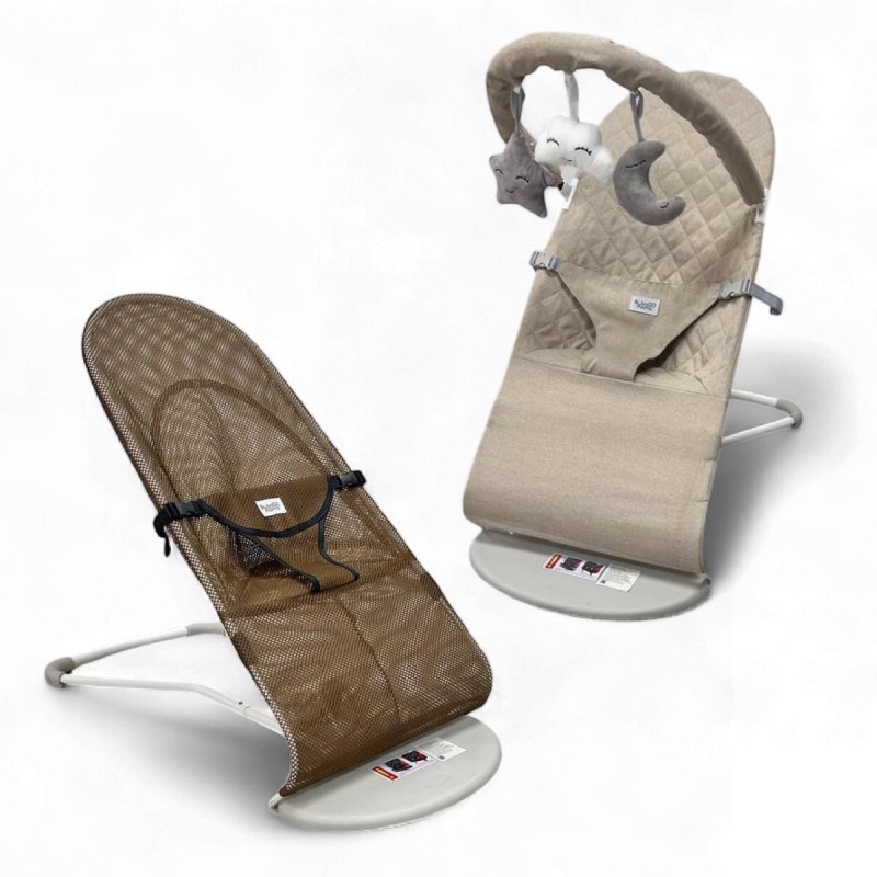 Шезлонг-качалка с дугой Bubago Momo цвет : бежевый BG 175-2 Шезлонг-качалка с дугой Bubago Momo цвет : бежевый BG 175-2