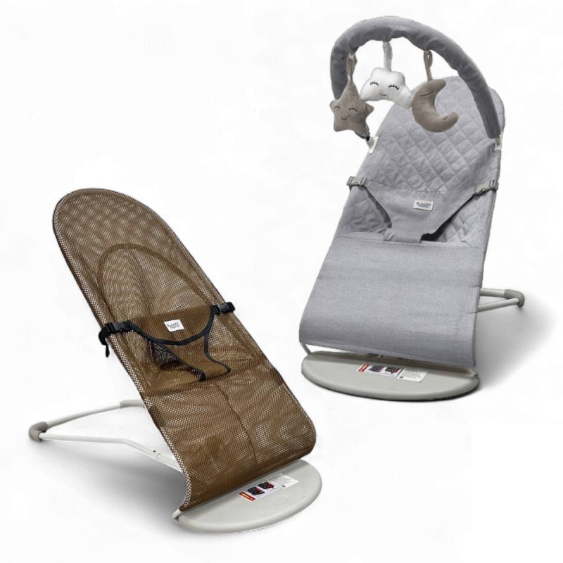 Шезлонг-качалка с дугой Bubago Momo цвет : серый BG 175-1 Шезлонг-качалка с дугой Bubago Momo цвет : серый BG 175-1